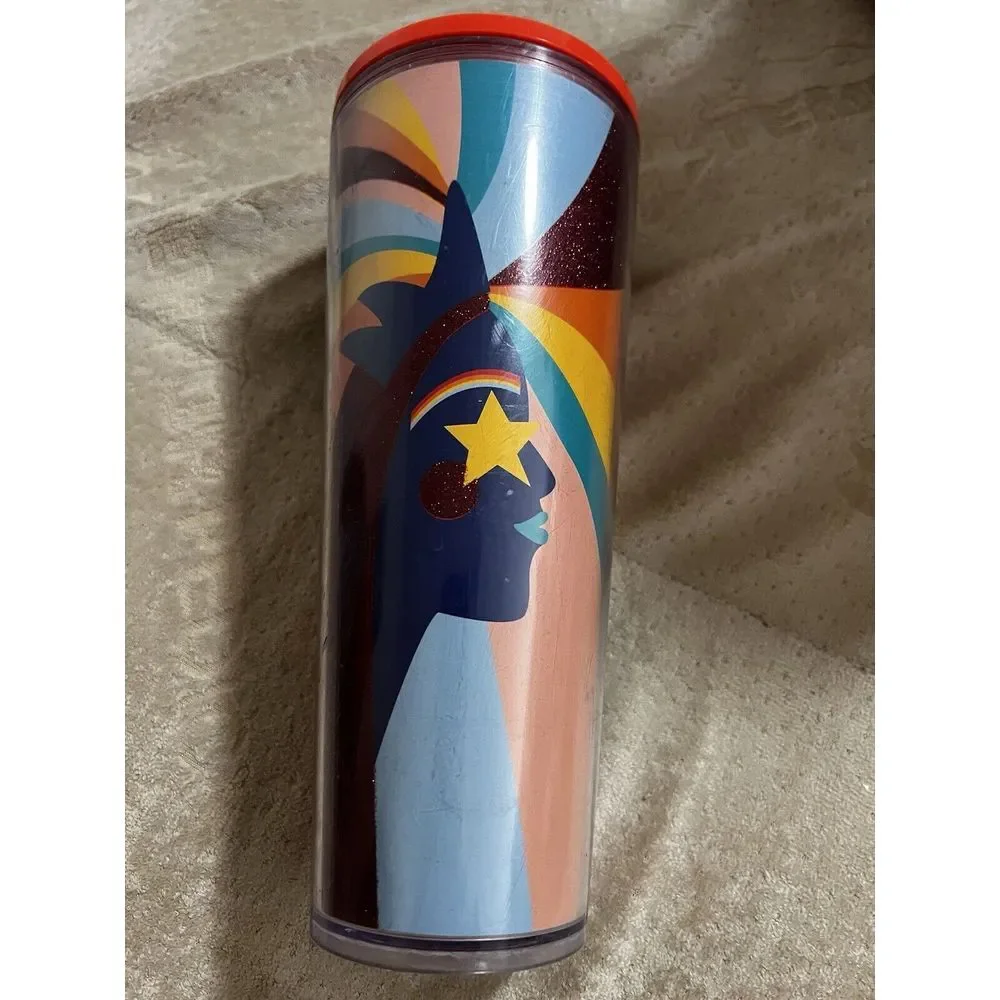 STARBUCKS LGBTQ‎ Pride Rainbow 24 oz Venti Cold Beverage Tumbler Lid No Straw